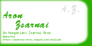 aron zsarnai business card